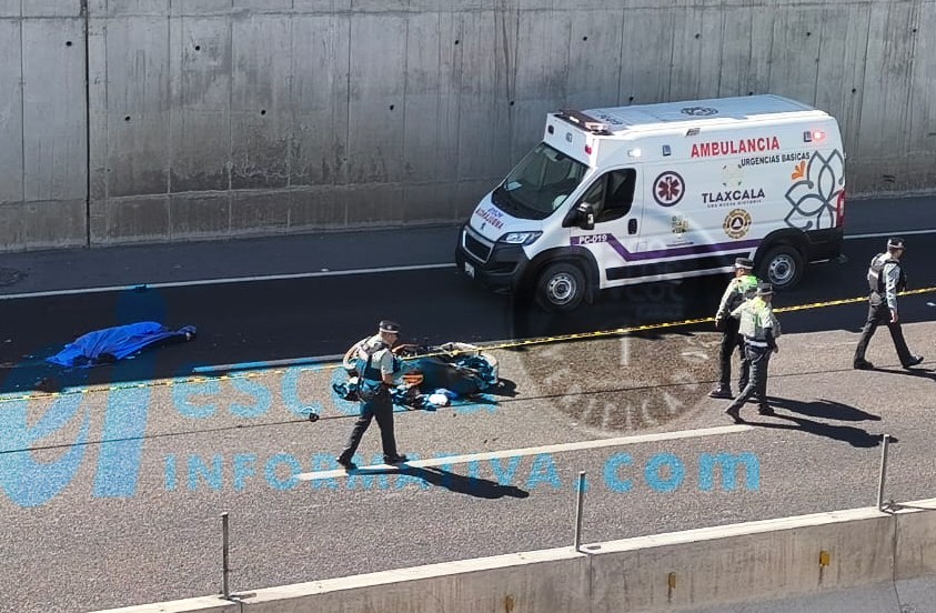 Muere motociclista tras ser arrollado en la Apizaco–Tlaxcala, a la altura de Ocotoxco